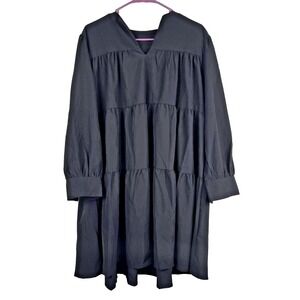 This & That Black Tiered‎ Babydoll Style Long Sleeve Oversized Womens Medium NWT
